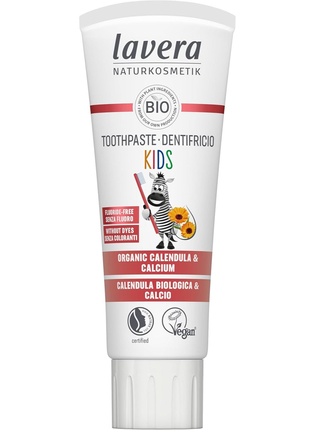 lavera Organic Kids Toothpaste Fluoride Free Calendula & Calcium 75 ML
